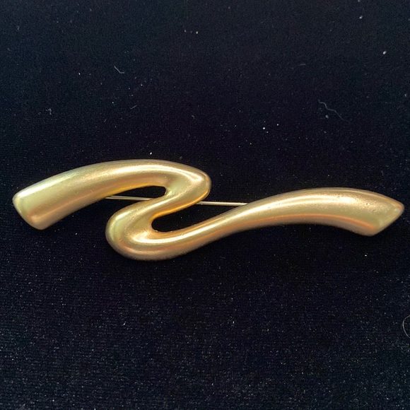 Vintage Matte Fernando Originals Squiggle Line  Brooch - Picture 1 of 4